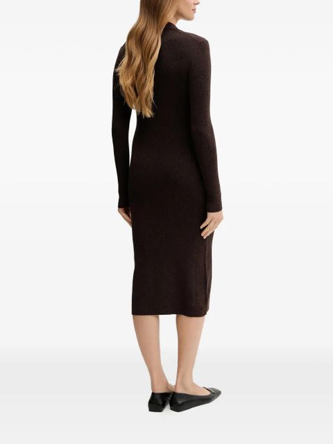 MC2 Saint Barth V-neck ribbed midi dress - Brown - zdjęcie produktu nr 2