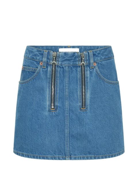 Marine Serre zip-detail denim skirt - Blue - zdjęcie produktu nr 2