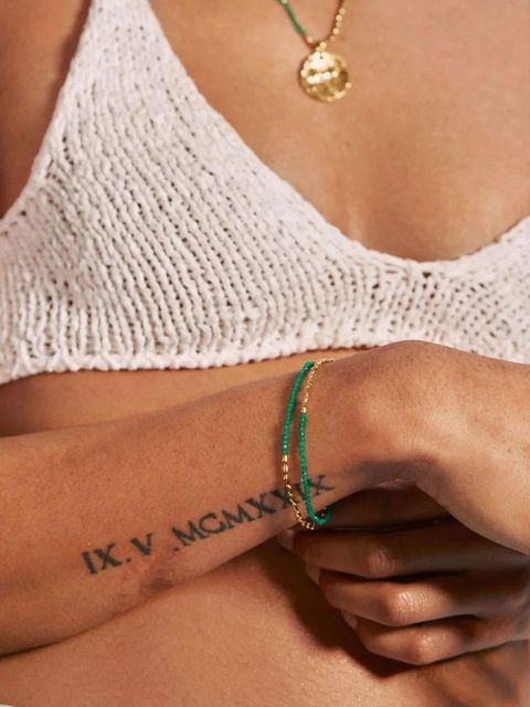 Monica Vinader Mini Nugget Gemstone Beaded Bracelet - Gold - zdjęcie produktu nr 2