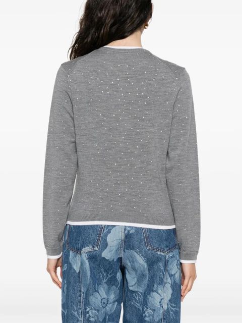 Maje rhinestone-embellished cardigan - Grey