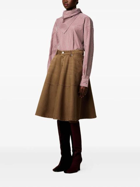 AMI Paris cotton midi skirt - Brown