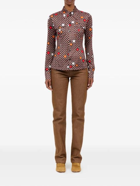 MM6 Maison Margiela graphic print pocket shirt - Brown - zdjęcie produktu nr 2