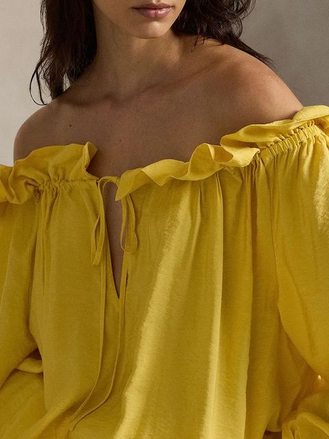 Polo Ralph Lauren sukienka kolor żółty mini rozkloszowana 211A96354