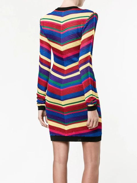 Balmain chevron knit dress - Red