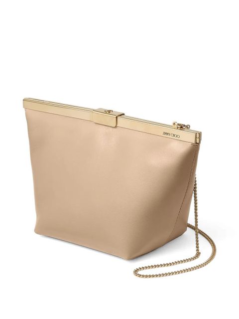 Jimmy Choo Ganache chain clutch bag - Neutrals