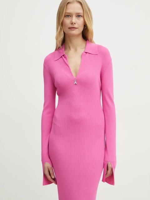 Patrizia Pepe sukienka kolor różowy midi dopasowana 8A1491 K078