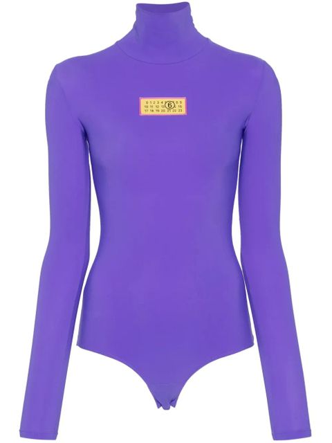 MM6 Maison Margiela numbers-patch bodysuit - Purple - zdjęcie produktu nr 1