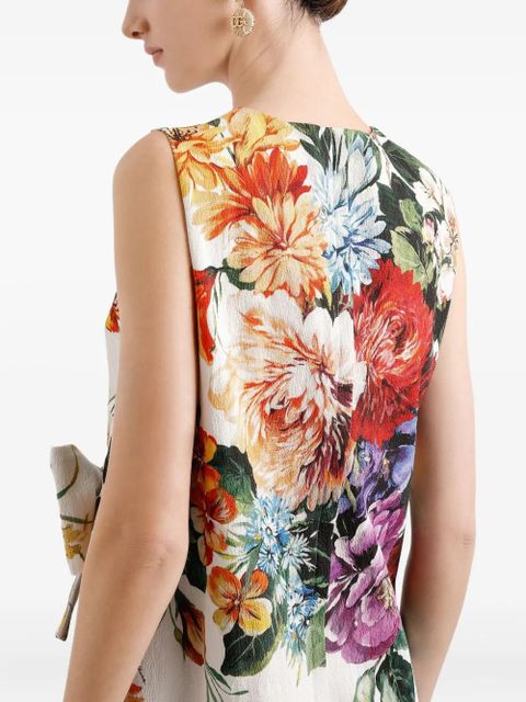 Dolce & Gabbana floral-print mini dress - White