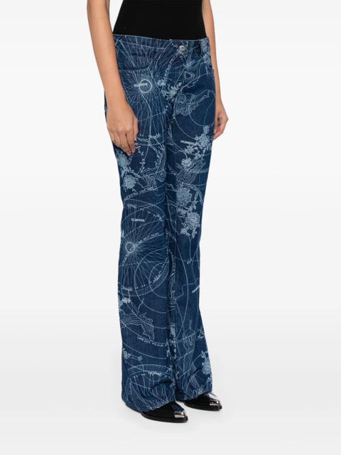 Off-White graphic-print flared jeans - Blue