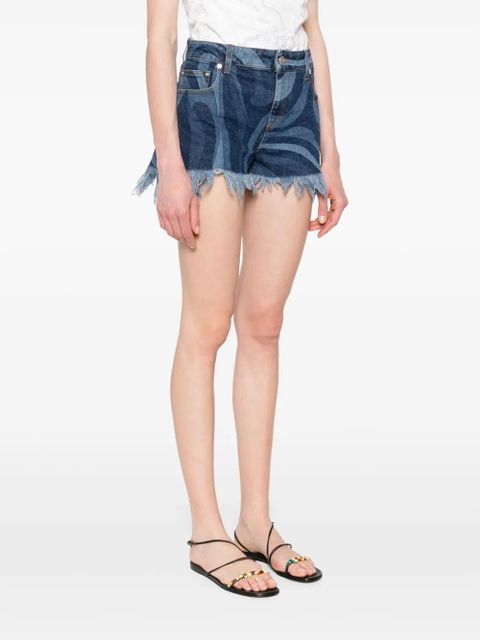 PUCCI printed denim shorts - Blue
