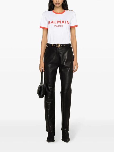 Balmain belted high-rise leather trousers - Black - zdjęcie produktu nr 2