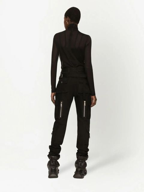 Dolce & Gabbana sheer half-zip mesh top - Black