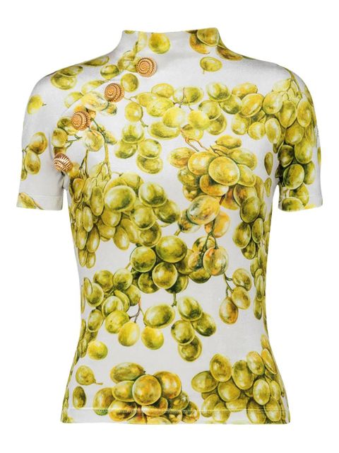 Balmain olive-print T-shirt - Green - zdjęcie produktu nr 1