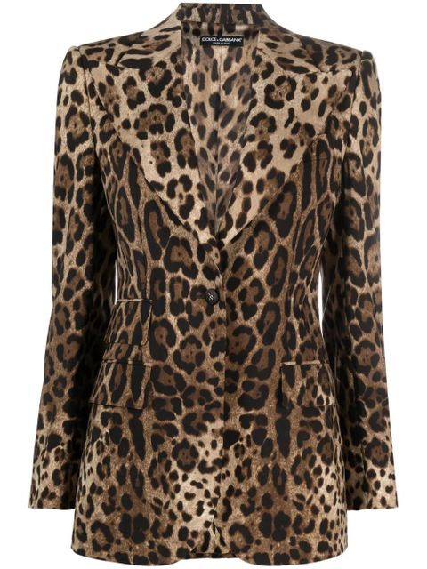 Dolce & Gabbana leopard-print single-breasted blazer - Black - zdjęcie produktu nr 1