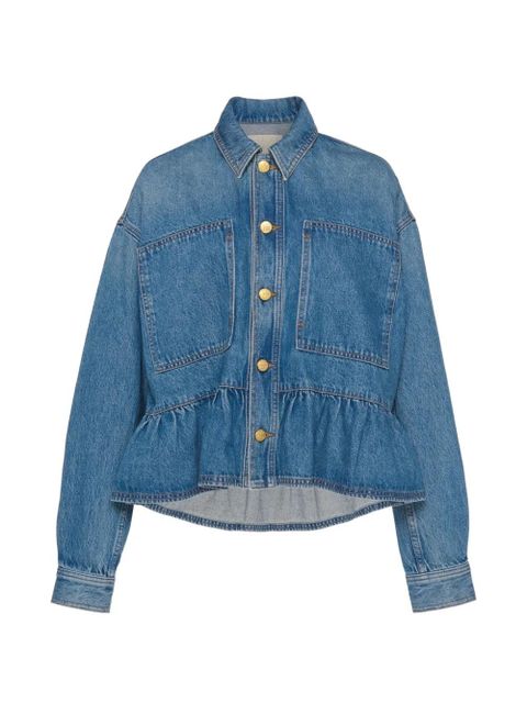 Ulla Johnson Arquette patch-pocket peplum denim jacket - Blue - zdjęcie produktu nr 1