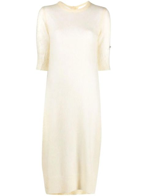 GANNI embroidered-logo detail dress - Neutrals - zdjęcie produktu nr 1