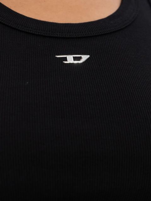 Diesel ribbed logo-plaque top - Black