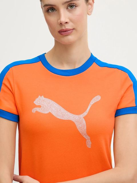 Puma t-shirt PUMA x FENTY damski kolor pomarańczowy 636184