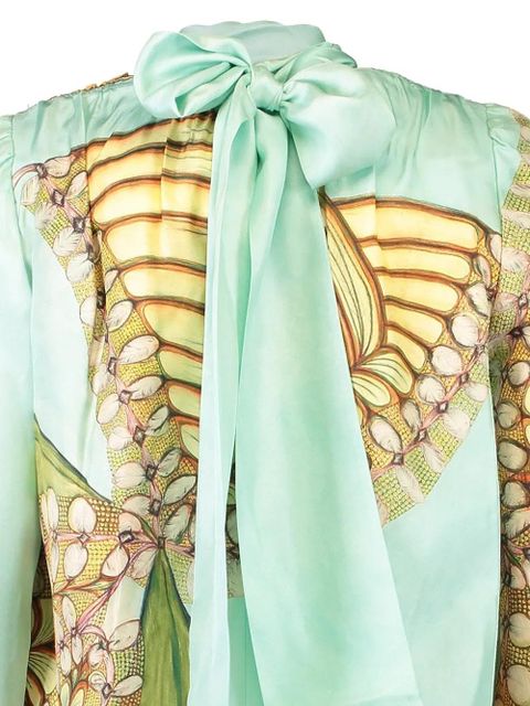 Ulla Johnson tie-neck ornament blouse - Green - zdjęcie produktu nr 2