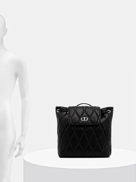 Twinset plecak damski kolor czarny duży gładki 252TB7055