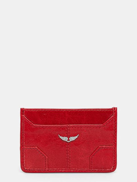 ZADIG&VOLTAIRE etui na karty skórzane kolor czerwony LWBA02517 - zdjęcie produktu nr 1