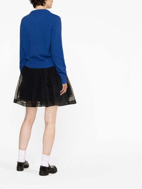 GANNI logo-intarsia jumper - Blue