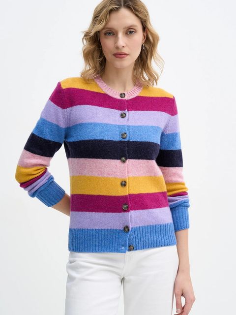 United Colors of Benetton kardigan wełniany kolor multicolor lekki 103ME5014 - zdjęcie produktu nr 1