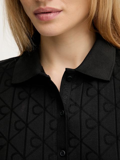 Calvin Klein Jeans sukienka bawełniana kolor czarny mini dopasowana LV044D208G