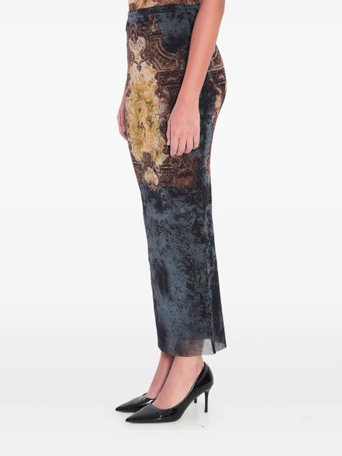 Jean Paul Gaultier Médaillon-print elastic-waist skirt - Blue - zdjęcie produktu nr 2