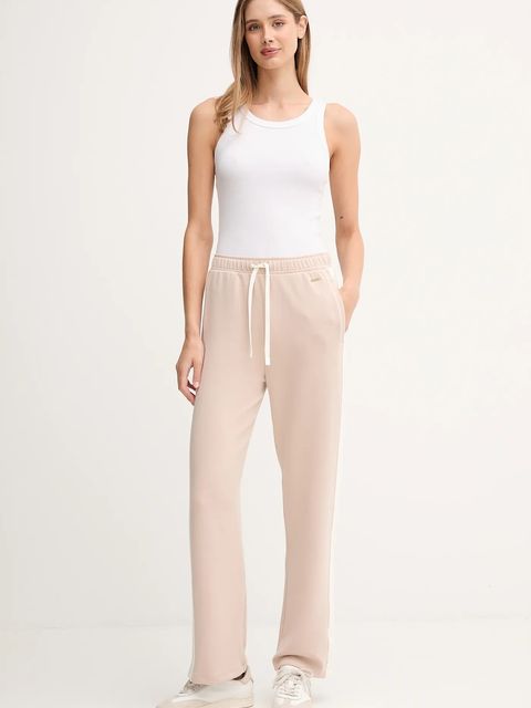 BOSS spodnie dresowe damskie kolor beżowy gładkie 50550717 - zdjęcie produktu nr 2