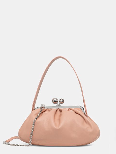 Weekend Max Mara torebka skórzana CUBICO kolor różowy 2615511174600 - zdjęcie produktu nr 1