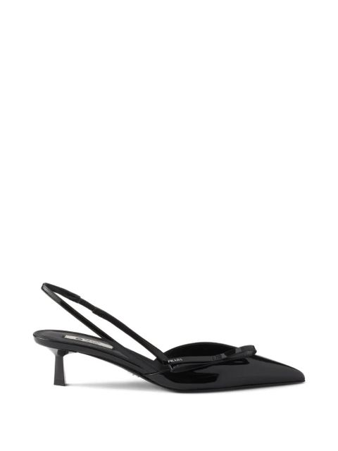 Prada bow slingback leather pumps - Black - zdjęcie produktu nr 1