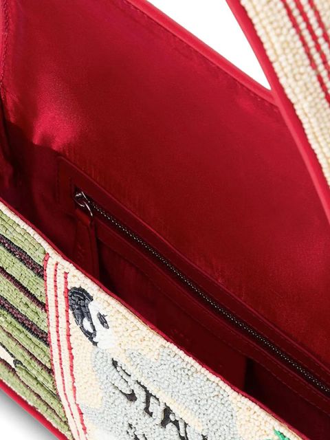 STAUD Tommy beaded shoulder bag - Neutrals