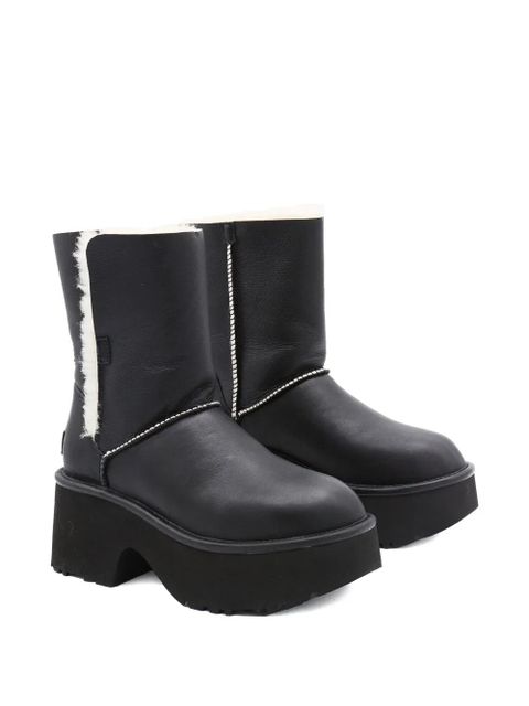 UGG platform fur-trim leather boots - Black - zdjęcie produktu nr 2