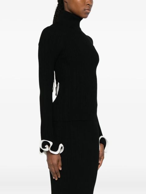 Simkhai ruffled roll-neck sweater - Black