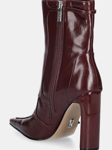 Steve Madden botki Fastened damskie kolor bordowy na słupku 11004818