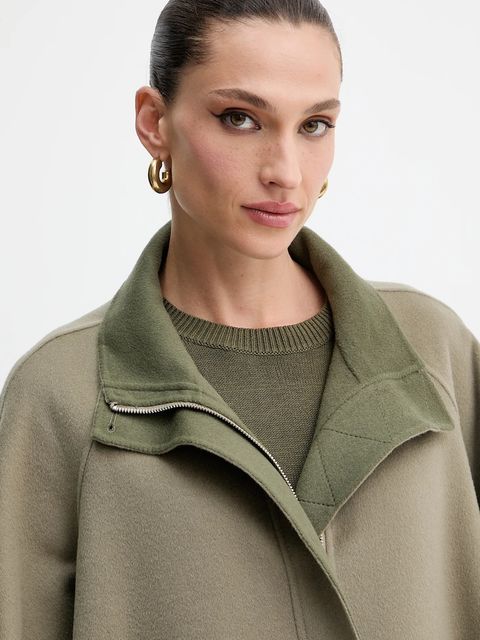 MAX&Co. płaszcz wełniany kolor zielony 2526086071200