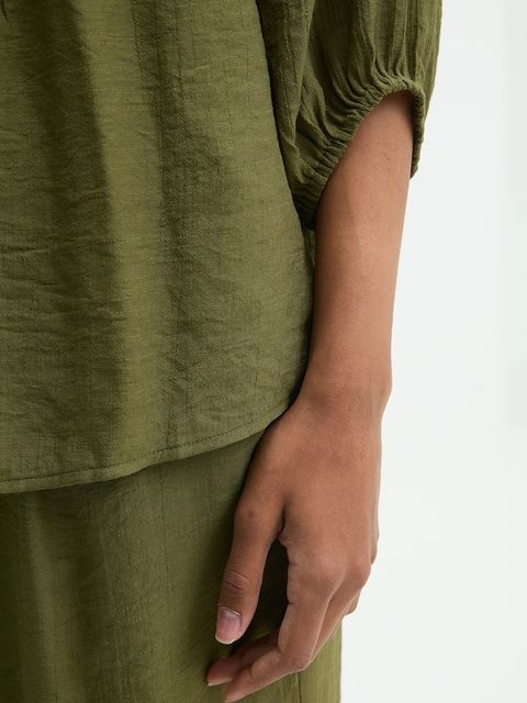 Answear.LAB bluzka damska kolor zielony gładka