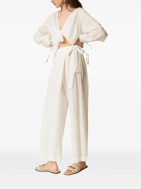 TWINSET muslin palazzo trousers - White