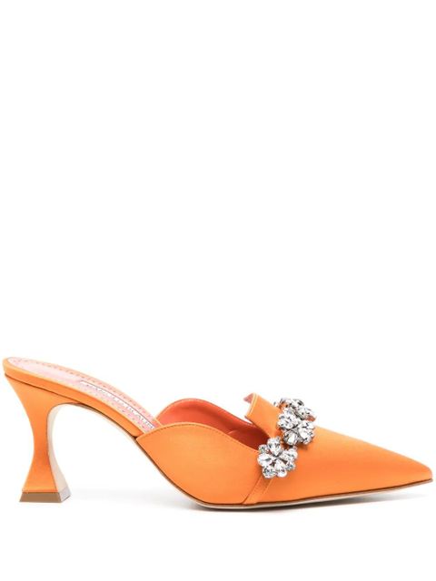 Manolo Blahnik 75mm Permu mules - Orange - zdjęcie produktu nr 1