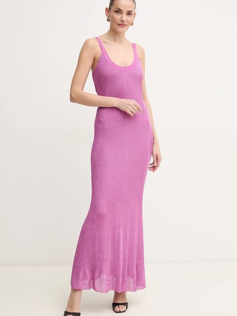 Herve Leger sukienka Carmen kolor różowy maxi dopasowana GRM8513103