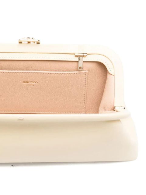 Jimmy Choo Skylar clasp chain clutch bag - Neutrals