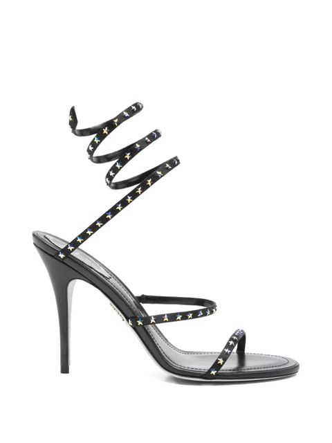 René Caovilla Cleo star-studded ankle-wrap sandals - Black - zdjęcie produktu nr 1
