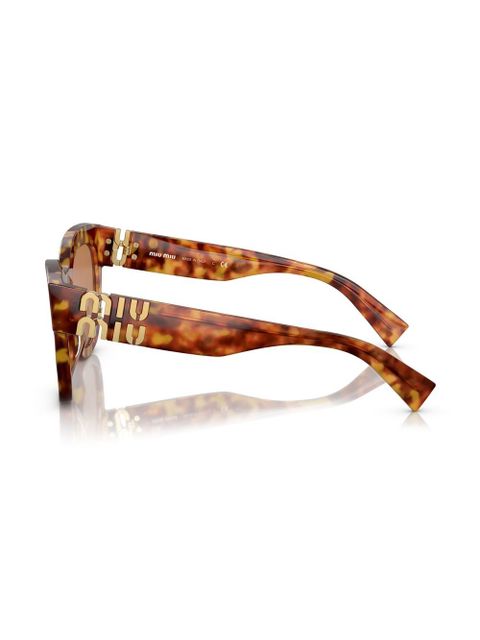 Miu Miu Eyewear tortoiseshell-effect cat-eye sunglasses - Green