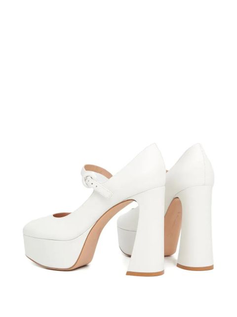Gianvito Rossi platform strap leather pumps - White