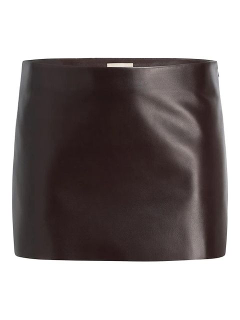 KHAITE Jett lambskin mini skirt - Brown - zdjęcie produktu nr 1