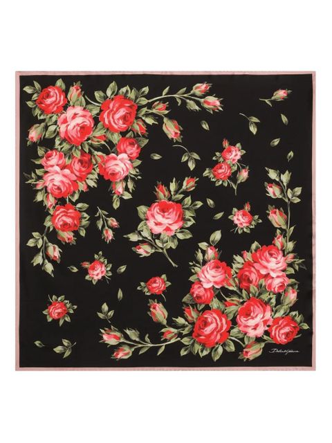 Dolce & Gabbana floral-pattern scarf - Black - zdjęcie produktu nr 1