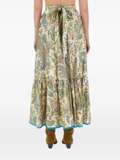 ETRO paisley tiered maxi skirt - Green