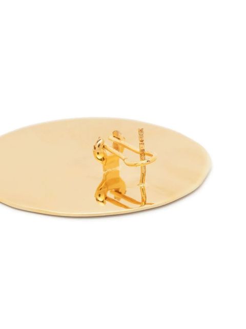 Jil Sander enamel plate earrings - Gold