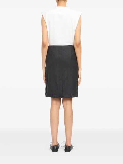 MM6 Maison Margiela Pinstripe Pocket Midi Skirt - Grey